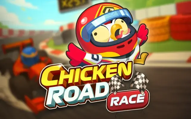 Banner Chicken Road Race cu găini în cursă